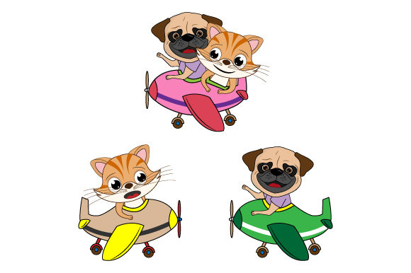 Cat and Dog in the Plane