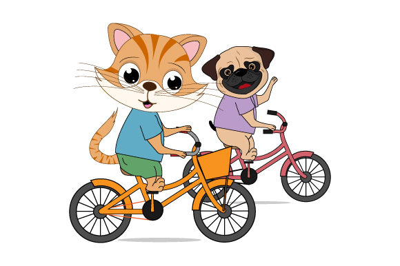 Cute Cat and Dog