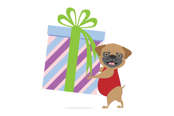 Cute Dog with Gift