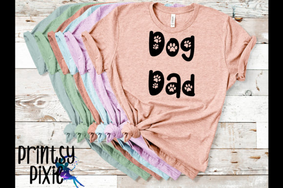 Dog Dad in Paw Print Font