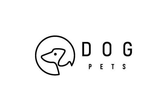 Monoline Dog Logo Template Vector
