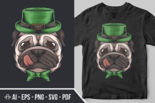 Pug Dog Head St. Patrick s Day