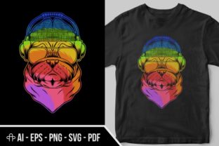 Pug Dog Headphone Colorful